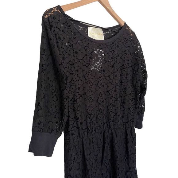 NWT Anthropologie Large Black Lace Cocktail Dress Staci Woo Souvenir - Picture 5 of 14